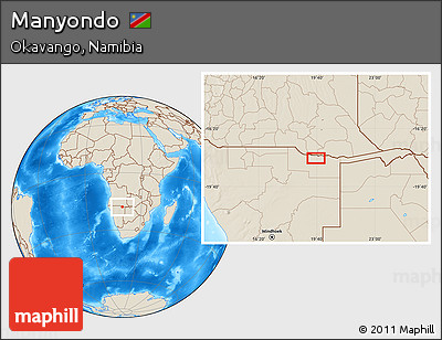 Shaded Relief Location Map of Manyondo