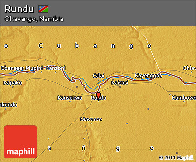 Physical Map of Rundu