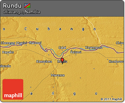 Physical Map of Rundu
