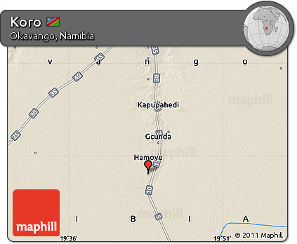 Shaded Relief Map of Koro