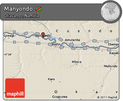 Shaded Relief Map of Manyondo