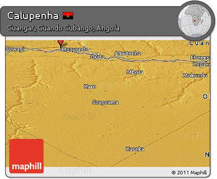 Physical Panoramic Map of Calupenha