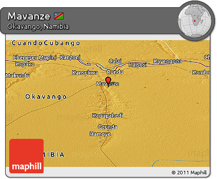 Physical Panoramic Map of Mavanze