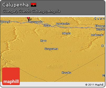 Physical Panoramic Map of Calupenha