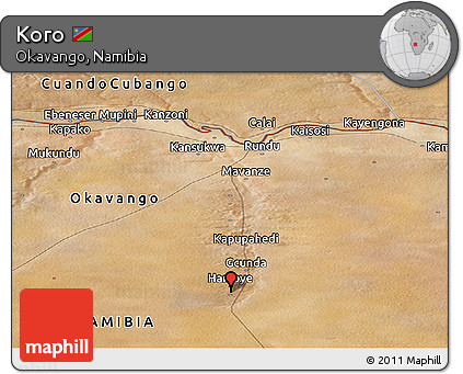 Satellite Panoramic Map of Koro