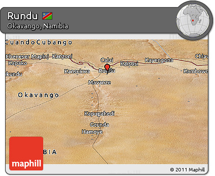 Satellite Panoramic Map of Rundu