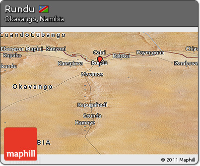 Satellite Panoramic Map of Rundu