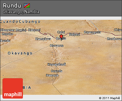 Satellite Panoramic Map of Rundu