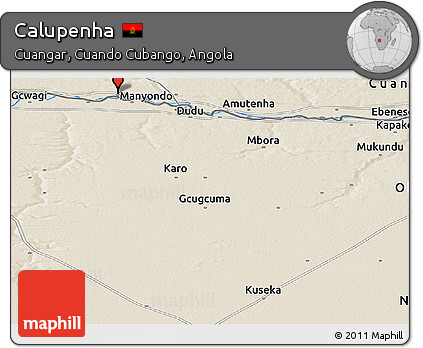 Shaded Relief Panoramic Map of Calupenha