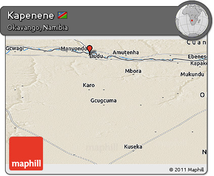 Shaded Relief Panoramic Map of Kapenene