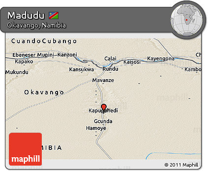 Shaded Relief Panoramic Map of Madudu