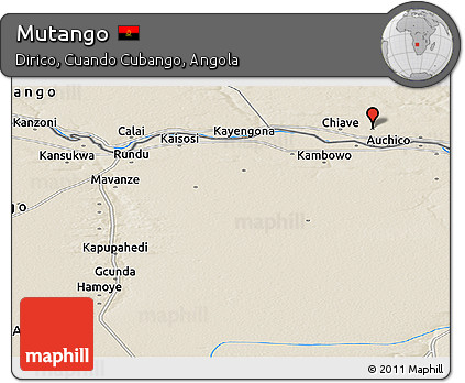 Shaded Relief Panoramic Map of Mutango