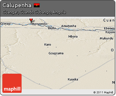 Shaded Relief Panoramic Map of Calupenha