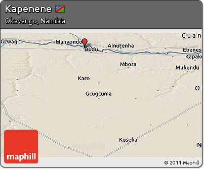 Shaded Relief Panoramic Map of Kapenene
