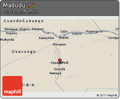 Shaded Relief Panoramic Map of Madudu
