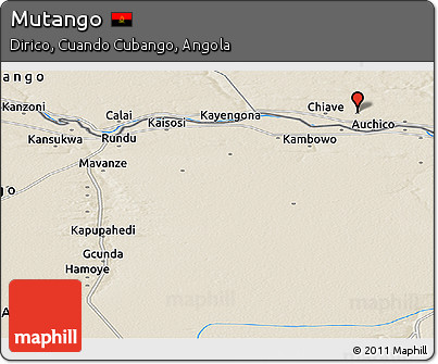 Shaded Relief Panoramic Map of Mutango