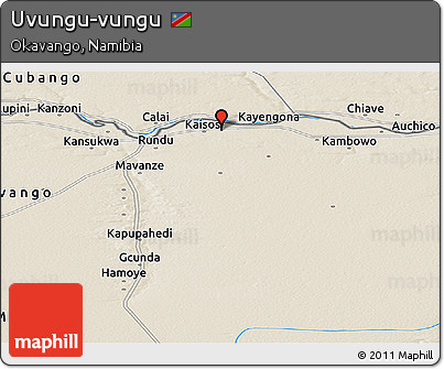 Shaded Relief Panoramic Map of Uvungu-vungu