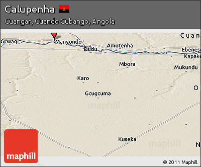 Shaded Relief Panoramic Map of Calupenha