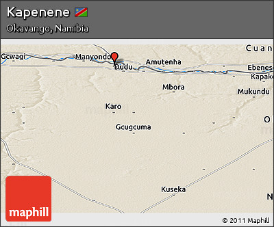 Shaded Relief Panoramic Map of Kapenene