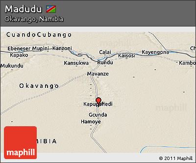 Shaded Relief Panoramic Map of Madudu