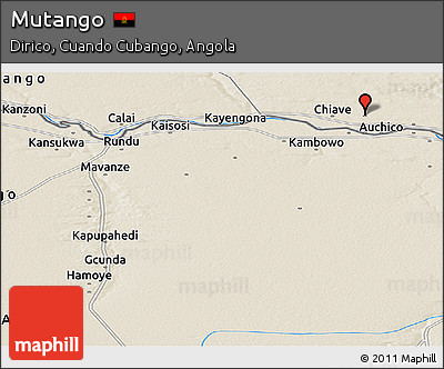Shaded Relief Panoramic Map of Mutango