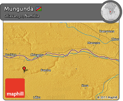 Physical 3D Map of Mungunda