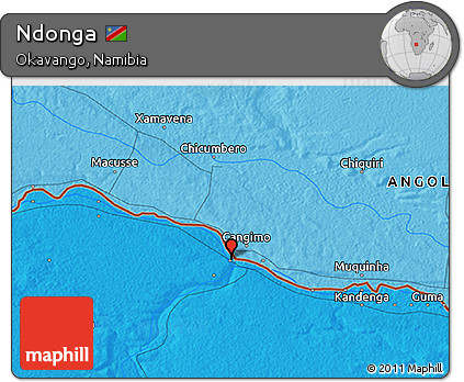 Political 3D Map of Ndonga