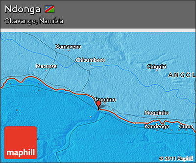 Political 3D Map of Ndonga