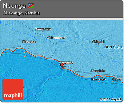 Political 3D Map of Ndonga
