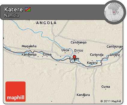 Shaded Relief 3D Map of Katere