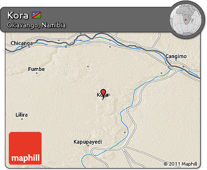 Shaded Relief 3D Map of Kora