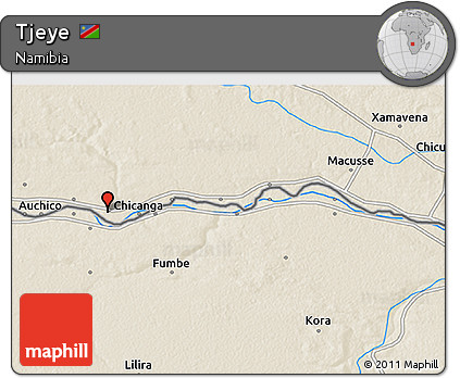 Shaded Relief 3D Map of Tjeye