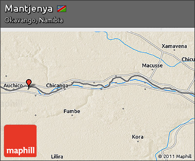 Shaded Relief 3D Map of Mantjenya