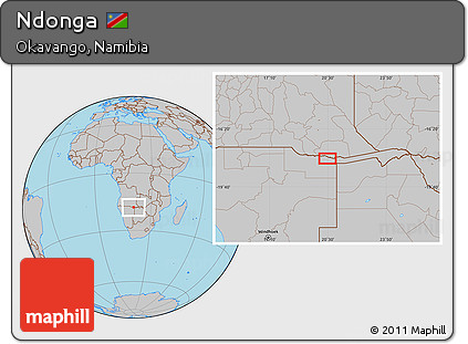 Gray Location Map of Ndonga