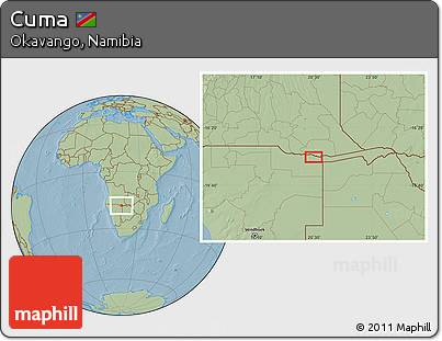 Savanna Style Location Map of Cuma, hill shading