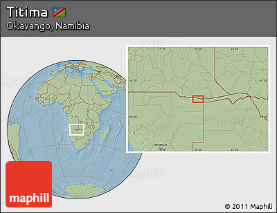 Savanna Style Location Map of Titima, hill shading