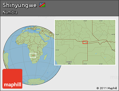 Savanna Style Location Map of Shinyungwe