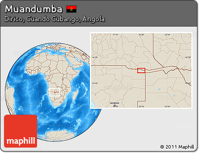 Shaded Relief Location Map of Muandumba