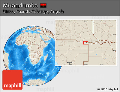 Shaded Relief Location Map of Muandumba