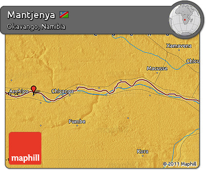 Physical Map of Mantjenya