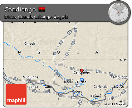 Shaded Relief Map of Candiango