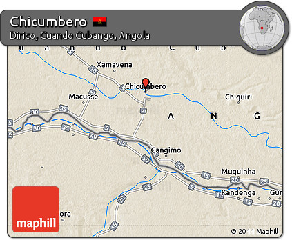 Shaded Relief Map of Chicumbero