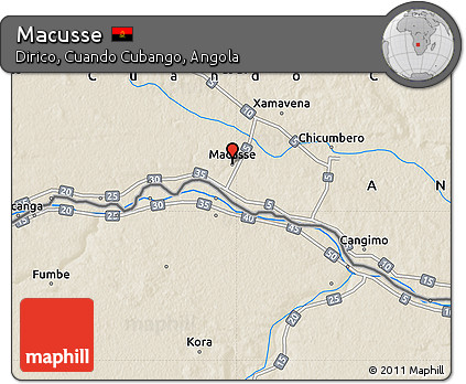 Shaded Relief Map of Macusse