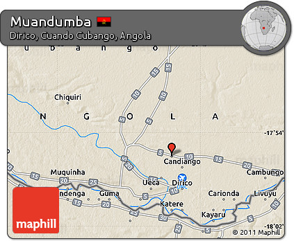 Shaded Relief Map of Muandumba