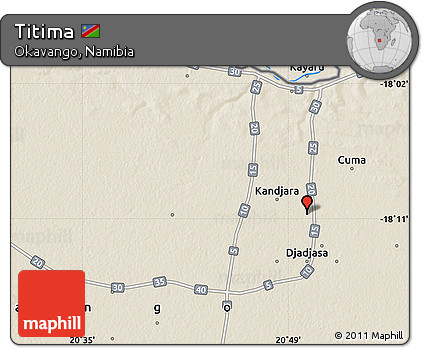 Shaded Relief Map of Titima