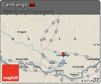 Shaded Relief Map of Candiango