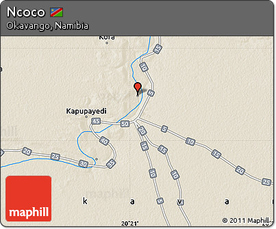 Shaded Relief Map of Ncoco