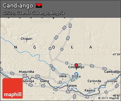 Shaded Relief Map of Candiango
