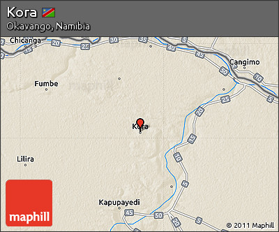 Shaded Relief Map of Kora
