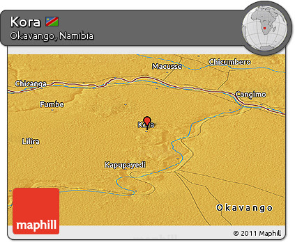 Physical Panoramic Map of Kora